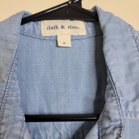 Anthropologie Cloth and Stone Chambray Dress Small Denim Button Up Dress - Picture 2 of 7